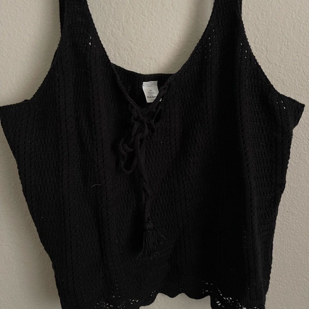Old Navy Black Crochet Tank Top
